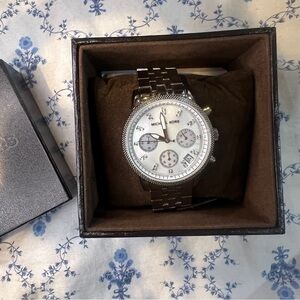 Michael Kors Silver and White Women's Watch